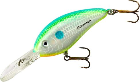 Bomber Lures Fat Free Shad Crankbait Bass Fishing Lure, Emerald Sparkle, Fingerling (2 3/8 in, 3/8 oz, 8-10' Depth) (BD5FESP) in Kuwait