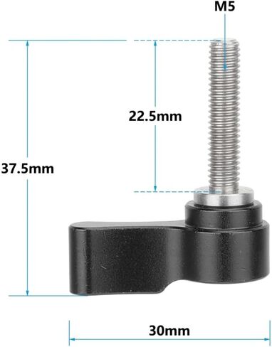 CAMVATE M5 خيوط ذكر (طول 22.5 ملم) مقبض دوار قابل للتعديل برغي رافعة الإبهام (أسود) - 1511 in Kuwait