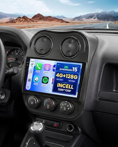 ستيريو سيارة أندرويد لسيارة جيب كومباس باتريوت 2010-2016، راديو سيارة CarPlay لاسلكي مدمج مع Android Auto، شاشة لمس 10.1 بوصة في لوحة القيادة نظام تحديد المواقع العالمي (GPS) دعم مرآة الارتباط BT FM AHD رؤية خلفية SWC DSP in Kuwait