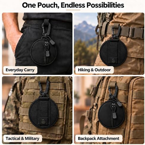 Small Tactical EDC Pouch, 1000D Nylon Round MOLLE Pod for Men in Kuwait