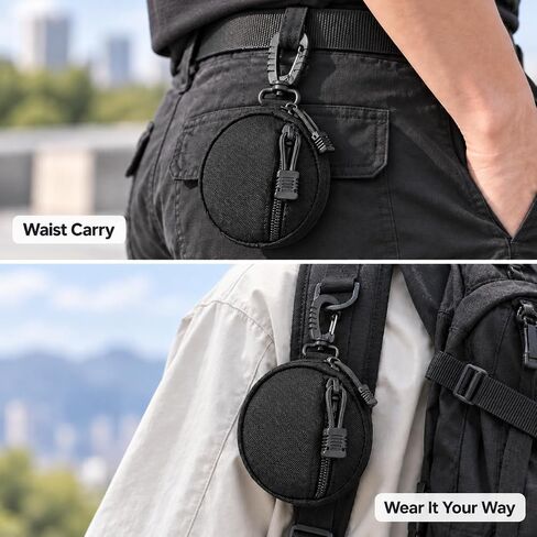 Small Tactical EDC Pouch, 1000D Nylon Round MOLLE Pod for Men in Kuwait