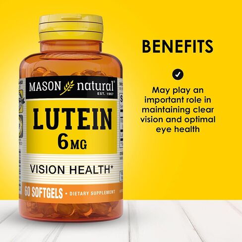 MASON NATURAL Lutein 6 mg with Vitamin E - Healthy Vision and Eye Function, Supports Eye Health, 60 Softgels (Pack of 3) in Kuwait