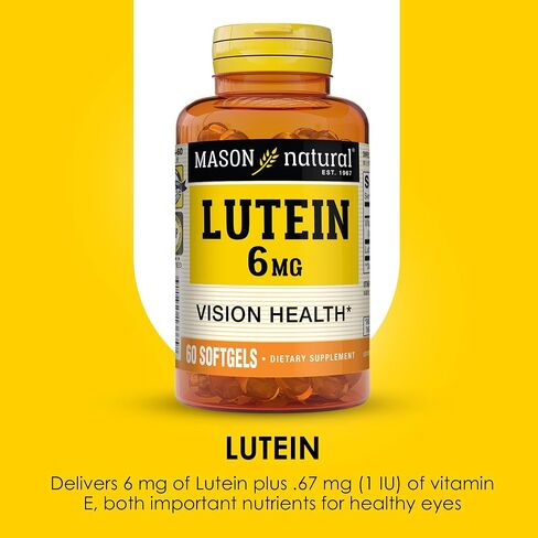 MASON NATURAL Lutein 6 mg with Vitamin E - Healthy Vision and Eye Function, Supports Eye Health, 60 Softgels (Pack of 3) in Kuwait