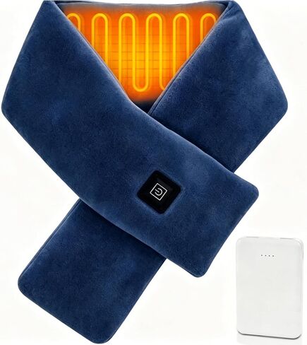Neck Heating Pad Heated Scarf for Neck Pain Relief, Heated Neck Wrap with 5000mAh Power Bank, Cordless Thermal Neck Brace Electric Heated Neck Warmer with 3 Heating Levels(Aqua Blue) in Kuwait