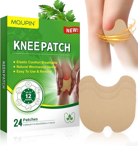MQUPIN 24Pcs Knee Patches, Natural Kee Pain Relief Arthritis Patch Knee Patches for Pain Relief Bone on Bone for Knee, Back, Neck, Shoulder in Kuwait