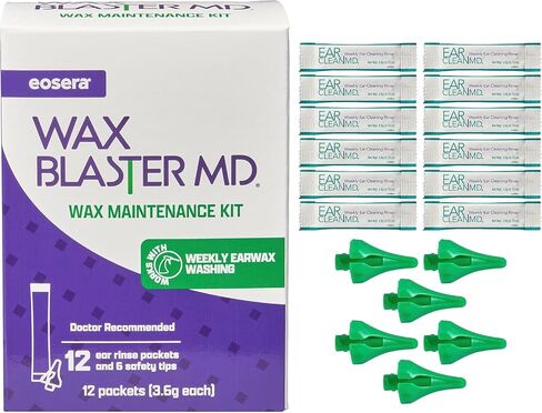 Wax Blaster MD (Refill Pack) Includes Ear Clean MD Packets and Green Safety Tips in Kuwait