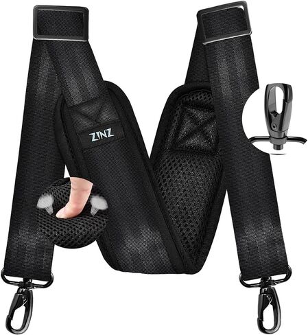 ZINZ 77 Inch Shoulder Strap Univesal Bag Strap with Fixed Pad Ultra Thick Plus Long & Breathable Cushion, Replacement Strap for Bags,Gray Silver in Kuwait