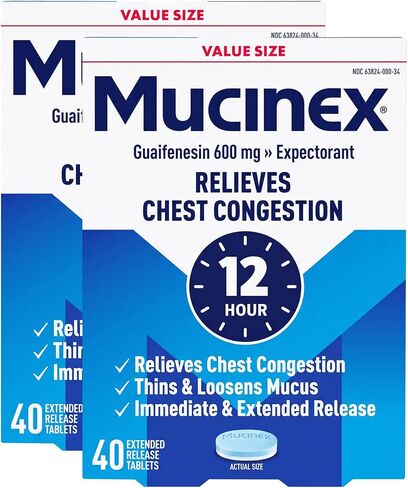 Mucinex 12-Hour Chest Congestion Expectorant Tablets, 40 ct in Kuwait