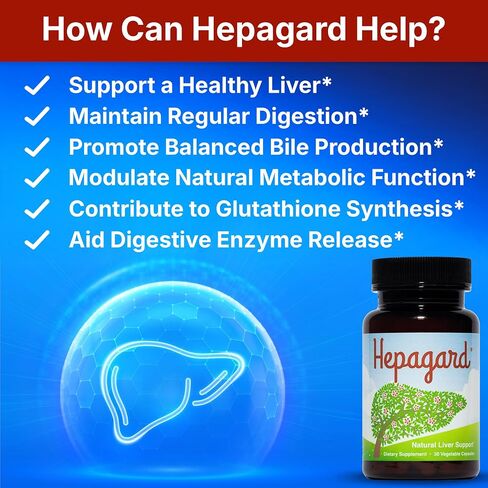 Hepagard - Natural Liver Support Supplement Capsule with N-Acetyl Cysteine (NAC) - Non-GMO, Gluten-Free in Kuwait