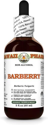 Barberry Alcohol-Free Liquid Extract, Organic Barberry (Berberis Vulgaris) Dried Root Bark Glycerite Hawaii Pharm Natural Herbal Supplement 2 oz in Kuwait
