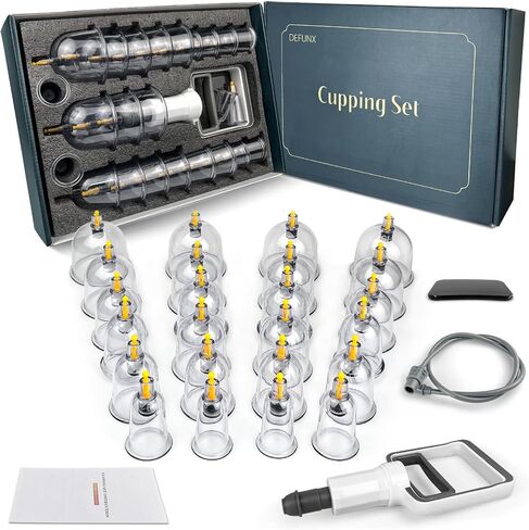 Cupping Kit for Massage Therapy 12 Cups Cupping Set for Pain Relief in Kuwait