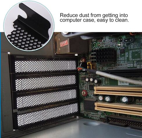 Black Decor 40 pcs Mesh Bracket Slot Parts Steel Covers Metal for Blank Expansion Block Gaming Vented Filter Cover I Ventilation Hard Components Blanking Computer Case Tablet Holder in Kuwait
