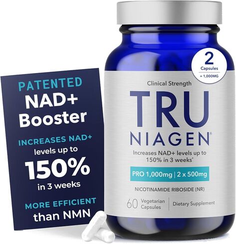 TRU NIAGEN PRO 1000mg | Patented Nicotinamide Riboside NAD+ Supplement | NR Supports Cellular Energy Metabolism & Repair, Vitality, Healthy Aging of Heart, Brain & Muscle (30 Servings) in Kuwait