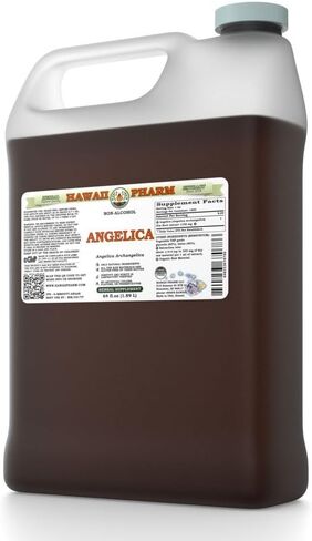 Angelica Chinese Alcohol-Free Liquid Extract, Organic Angelica (Angelica Sinensis) Dried Root Glycerite Hawaii Pharm Natural Herbal Supplement 2 oz in Kuwait