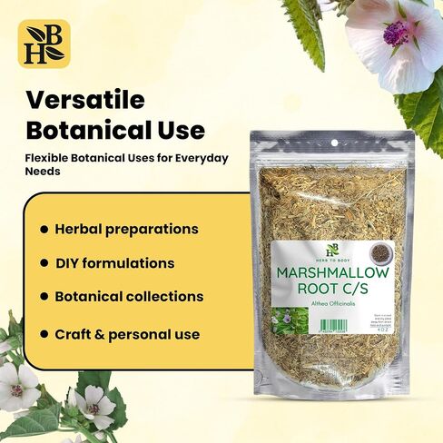 Herb To Body Premium Marshmallow Root | Culinary Grade | Herbal Tea Blend Essential | Cut & Sifted 4oz in Kuwait