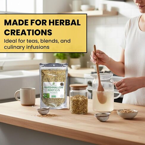 Herb To Body Premium Marshmallow Root | Culinary Grade | Herbal Tea Blend Essential | Cut & Sifted 4oz in Kuwait