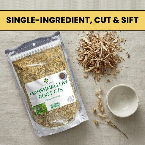 Herb To Body Premium Marshmallow Root | Culinary Grade | Herbal Tea Blend Essential | Cut & Sifted 4oz in Kuwait