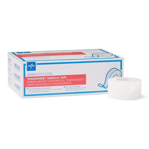 Medline Essentials Transparent Surgical Tape, 1 Inch x 10 Yards per Roll, Box of 12 Rolls in Kuwait