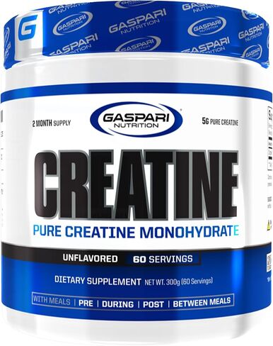 Gaspari Nutrition Pure Creatine Monohydrate, 5g of Pure Creatine, Boost Muscle and Size (Unflavored, 60 Servings) in Kuwait