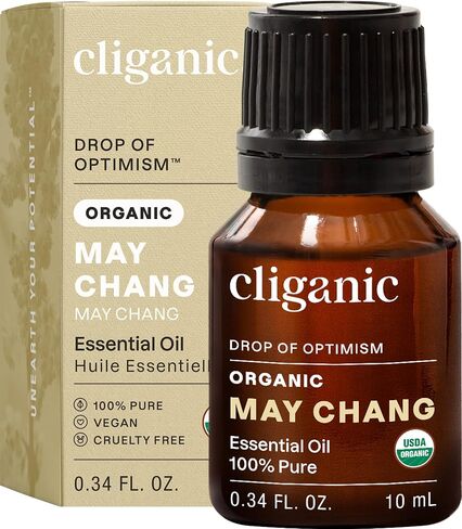 Cliganic May Chang Essential Oil, 100% Pure Natural for Aromatherapy | Non-GMO Verified in Kuwait