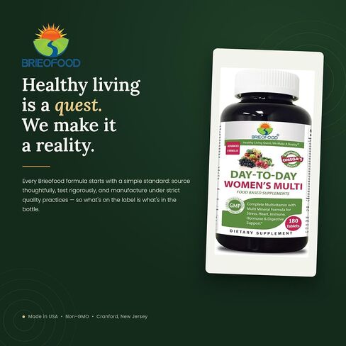 Briofood, Day-to-Day Food Based Women's Multi (180 Tablets) with Vegetable Source Omegas in Kuwait