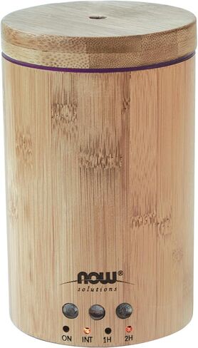 NOW Essential Oils, Ultrasonic Real Bamboo Aromatherapy Oil Diffuser, Extremely Quiet, Heat Free and Easy to Clean, Color Changing LED Diffuser in Kuwait
