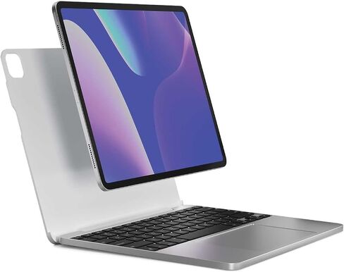 Brydge 12.9 MAX+ Wireless Keyboard Case with Multi-Touch Trackpad for iPad Pro 12.9" & iPad Air 13", White Magnetic SnapFit Case, Silver Keyboard in Kuwait
