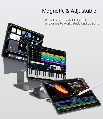Foldable Magnetic Stand for iPad Pro 11'', Portable 360° Adjustable Desktop Stand Holder Compatible with iPad Pro 11 inch 1st/2nd/3rd/4th and iPad Air 4th/5th in Kuwait