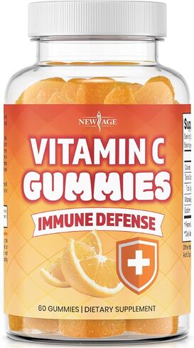 NEW AGE Vitamin C Gummies Orange Vitamin C Gummy - Supports Healthy Immune System - Vegetarian Without Gluten (120 Gummies) in Kuwait
