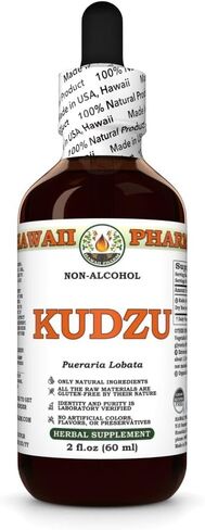 Hawaii Pharm Kudzu Alcohol-Free Liquid Extract, Organic Kudzu (Pueraria lobata) Dried Root Glycerite Natural Herbal Supplement 2 oz in Kuwait
