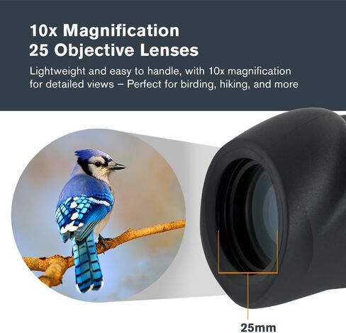 Celestron – Nature 10x25 Monocular – Outdoor and Birding Monocular – Multi-coated Optics – Fogproof and Waterproof Monocular – Rubber Armored in Kuwait