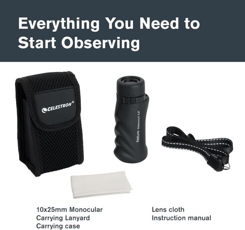 Celestron – Nature 10x25 Monocular – Outdoor and Birding Monocular – Multi-coated Optics – Fogproof and Waterproof Monocular – Rubber Armored in Kuwait