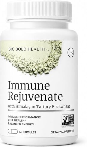 2 Month Supply - Big Bold Health HTB Rejuvenate - Immune Health Support Supplement - Himalayan Tartary Buckwheat Supplement for Immune Rejuvenation and Immune Support (120 Capsules) in Kuwait
