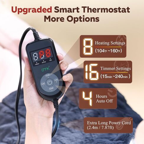 Nalax Weighted Heating Pad for Neck and Shoulders, Extra Large Neck Heating Pad, 24"x 20", 6 Heat Settings with Memory Function, 4 Timers with Auto Shut Off, 4lb Weighted Beads，Pain Relief in Kuwait