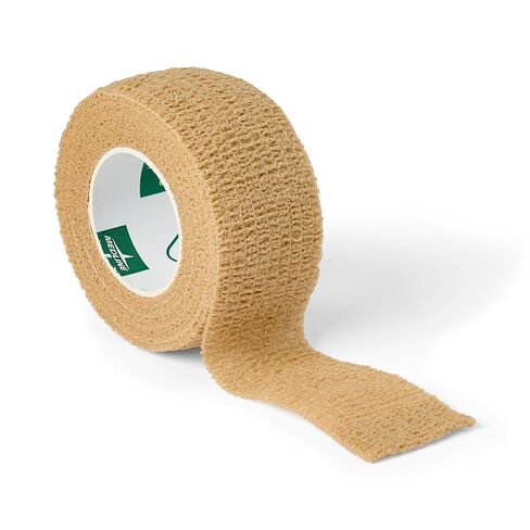 Medline Self Adherent Cohesive Wrap Bandages with Latex, 4" x 5 Yards, Tan (18 Count) in Kuwait