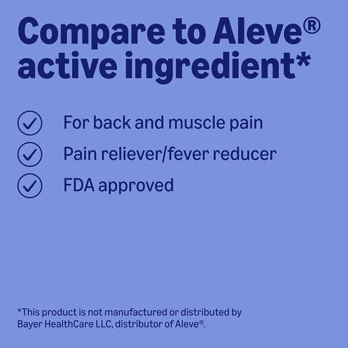 Amazon Basic Care Headache Pain Relief Naproxen Sodium Tablets 220 mg, Also Relieves Arthritis, Muscular Aches, Backache, Menstrual Cramps and Toothache, 90 Count in Kuwait