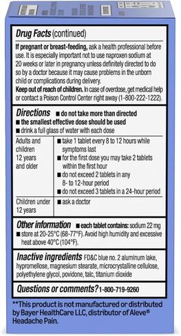 Amazon Basic Care Headache Pain Relief Naproxen Sodium Tablets 220 mg, Also Relieves Arthritis, Muscular Aches, Backache, Menstrual Cramps and Toothache, 90 Count in Kuwait