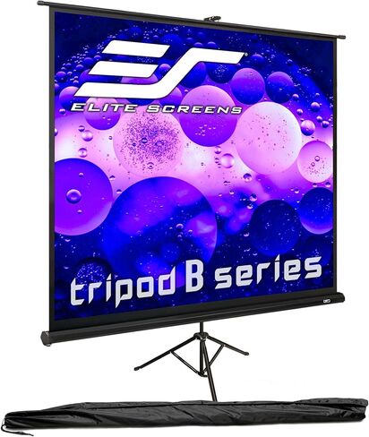 Elite Screens Tripod B, 50-INCH 1:1, Lightweight Pull Up Foldable Stand, Manual, Movie Home Theater Projector Screen, 4K / 8K Ultra HDR 3D Ready, US Based Company 2-YEAR WARRANTY, T50SB - Black in Kuwait
