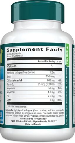 Genacol Collagen and Calcium, Boron, Magnesium & Vitamin D3 for Bone Health Joint Support Supplement Bone & Joint 90 Capsules in Kuwait