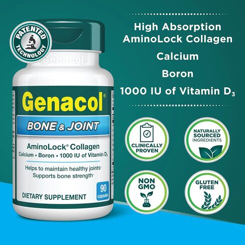 Genacol Collagen and Calcium, Boron, Magnesium & Vitamin D3 for Bone Health Joint Support Supplement Bone & Joint 90 Capsules in Kuwait