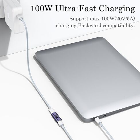 AuviPal 90 Degree Right Angle USB C Male to USB C Female Adapter 2 Pack, 40Gbps USB Type C Thunderbolt 4/3 Extender for MacBook Pro, iMac, iPad Pro, Tablet, Phones and Other Type C Devices in Kuwait