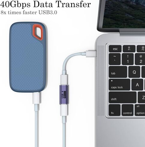 AuviPal 90 Degree Right Angle USB C Male to USB C Female Adapter 2 Pack, 40Gbps USB Type C Thunderbolt 4/3 Extender for MacBook Pro, iMac, iPad Pro, Tablet, Phones and Other Type C Devices in Kuwait