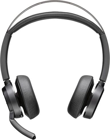 Poly - سماعة Voyager Focus 2 UC USB-C (Plantronics) - سماعة رأس بلوتوث مزدوجة الأذن (ستيريو) مع ميكروفون Boom - متوافقة مع USB-C PC/Mac - إلغاء الضوضاء النشط - تعمل مع الفرق (معتمدة)، تكبير والمزيد in Kuwait