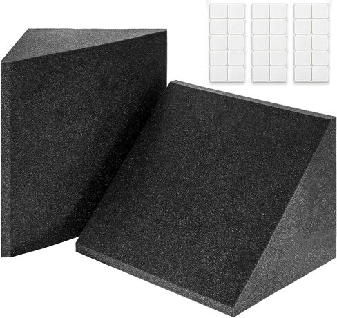 Foroomaco Delta Bass Traps, 16.5 x 15.8 x 12 in, for Wall Corners, 2-Pack | Stackable super chunk corner bass traps for vertical wall corners and floor-to-ceiling treatment in studios and home theaters in Kuwait