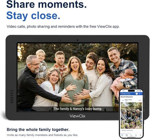Smart Frame by ViewClix, The Digital Picture Frame with Video Calling | Share Photos & Videos | Add Captions | Designed for Grandparents | Share from Phone | 1 Month Membership Included, 15.6" in Kuwait