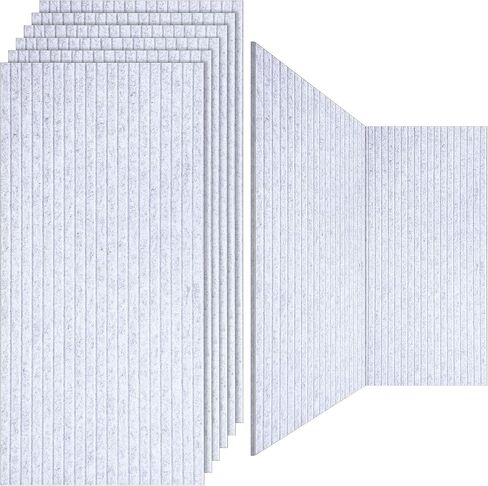 Woanger 10 Pcs Large Acoustic Panels Sound Absorbing 47 x 24 x 0.4 Inch Adhesive Wall Panels Soundproof Acoustic Ceiling Tile Padding Acoustic Treatment for Recording Studio, Slotting Design (Gray) in Kuwait