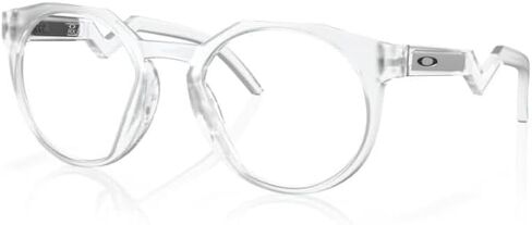 Oakley Men's Ox8139 Hstn Rx Round Prescription Eyewear Frames, Polished Clear/Demo Lens, 50 mm in Kuwait