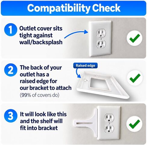 Mount Genie Premium Outlet Shelf for Echo Dot (All Generations) | Echo Show 5 Gen 1 & 2 Swivel Adapter Included | Hidden Cord Storage in Kuwait