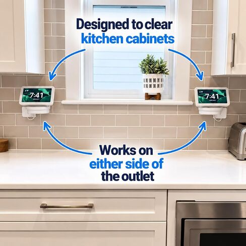 Mount Genie Premium Outlet Shelf for Echo Dot (All Generations) | Echo Show 5 Gen 1 & 2 Swivel Adapter Included | Hidden Cord Storage in Kuwait