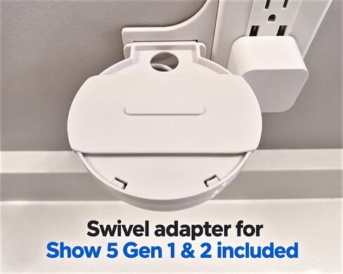 Mount Genie Premium Outlet Shelf for Echo Dot (All Generations) | Echo Show 5 Gen 1 & 2 Swivel Adapter Included | Hidden Cord Storage in Kuwait